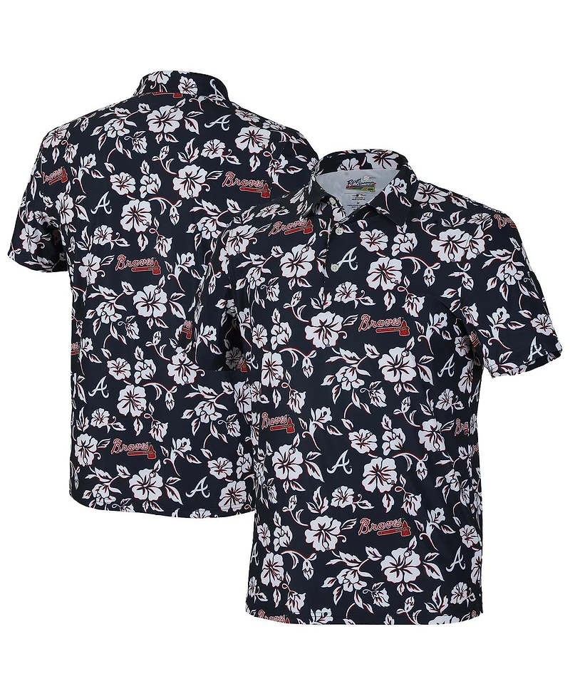 Reyn Spooner Men's Navy Atlanta Braves Pua Performance Polo Shirt