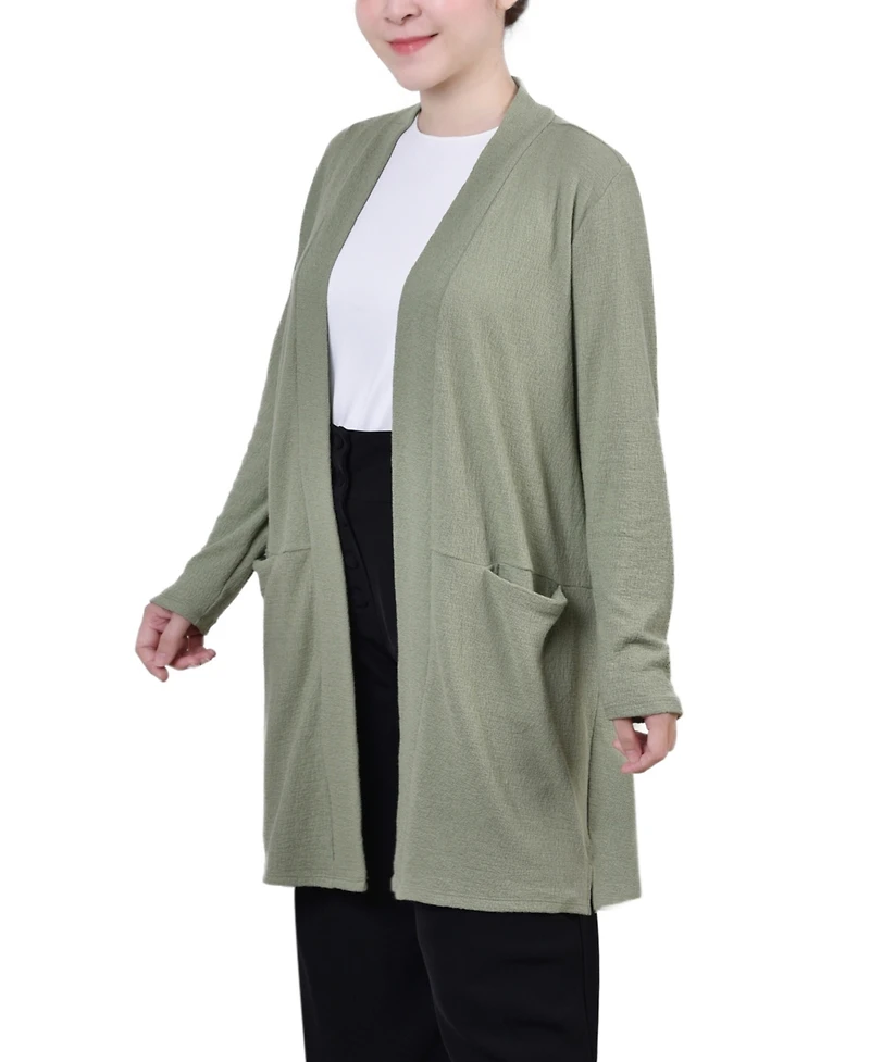 Ny Collection Petite Knee Length Cardigan Sweater