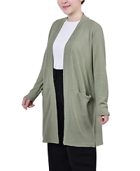 Ny Collection Petite Knee Length Cardigan Sweater