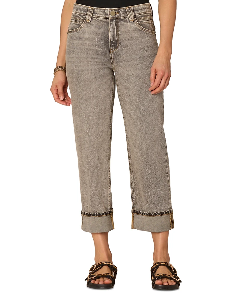 Democracy Petite "Ab" Solution High Rise Cropped Boyfriend Jeans