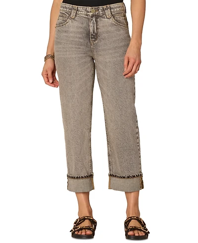 Democracy Petite "Ab" Solution High Rise Cropped Boyfriend Jeans
