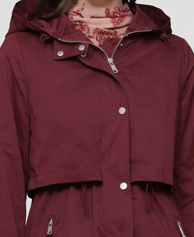 Avec Les Filles Women's Hooded Canvas Maxi Coat