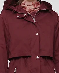 Avec Les Filles Women's Hooded Canvas Maxi Coat