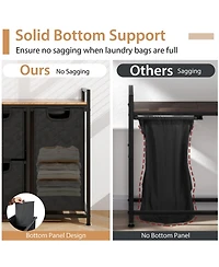 Volenca Laundry Basket Organizer Dirty Clothes Hamper with Shelf and 3 Removable Bags