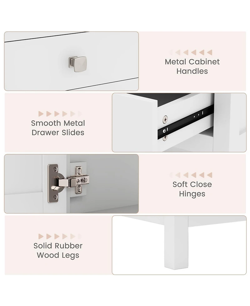 Freestanding Bathroom Vanity Unit with Basin Floor Storage Cabinet