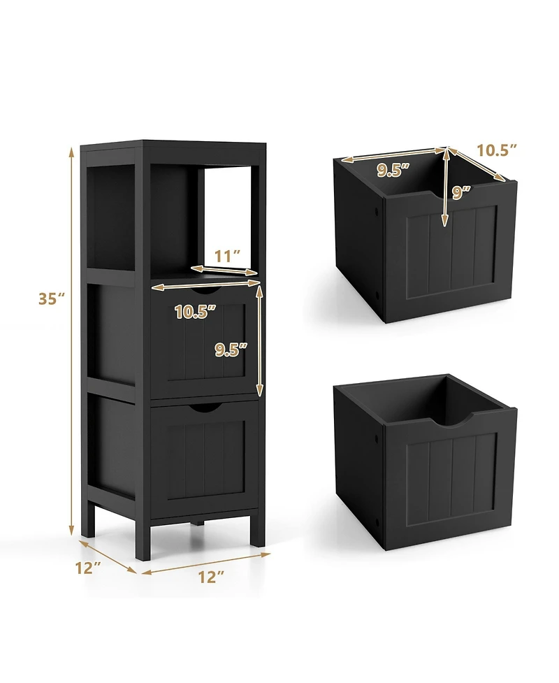 Freestanding Storage Cabinet with 2 Removable Drawers for Bathroom