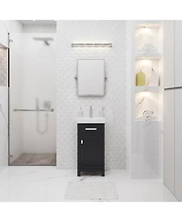 Mia 18 in. W Bath Vanity in Espresso Finish with Ceramics Integrated Vanity Top with White Basin