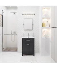 Myra 24 in. Bath Vanity in Espresso with Integrated Ceramics Vanity Top and Sink