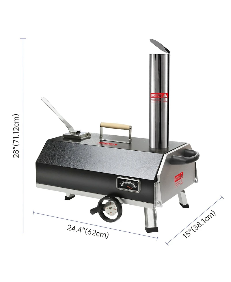 Mondawe 12" Premium Stainless Steel Pizza Oven,Semi-Automatic Portable Double Insulation Oven