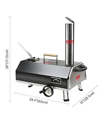 Mondawe 12" Premium Stainless Steel Pizza Oven,Semi-Automatic Portable Double Insulation Oven
