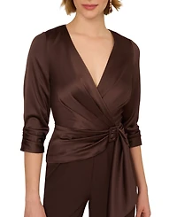 Adrianna Papell Women's Crepe 3/4-Sleeve Jumpsuit