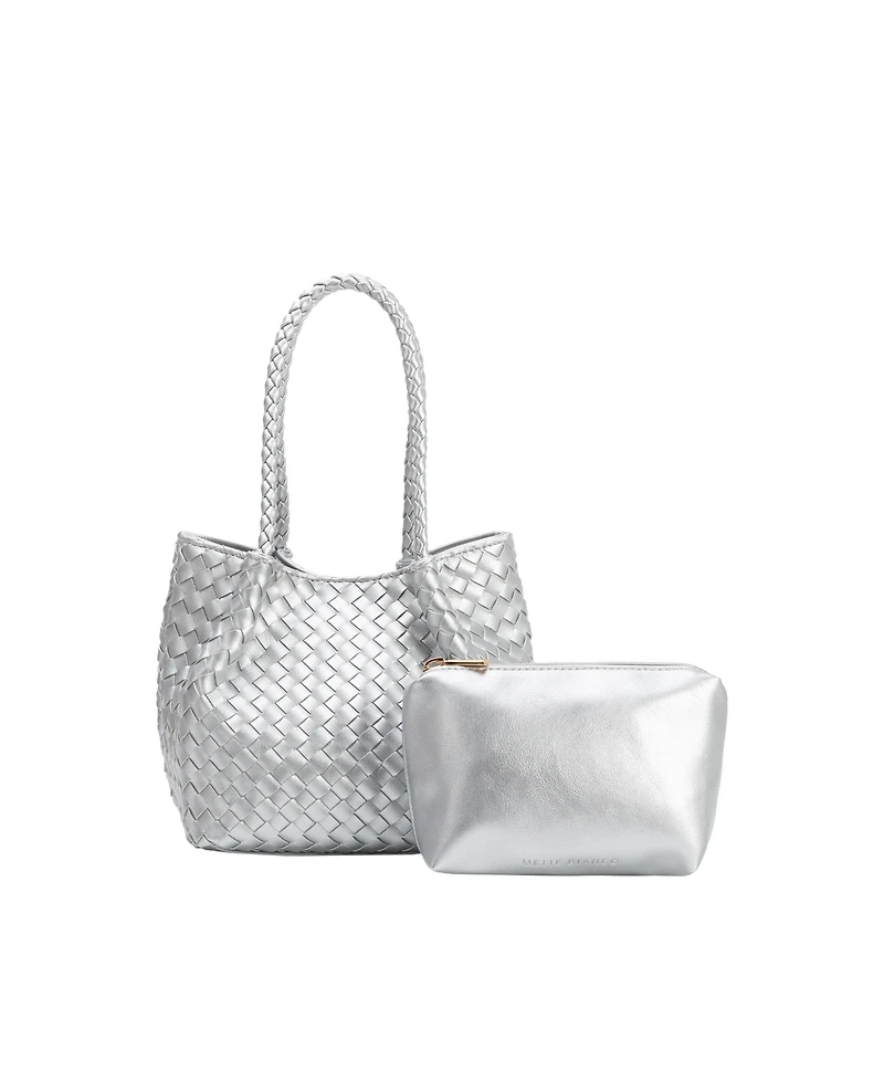 Melie Bianco Anahi Woven Medium Top Handle Bag