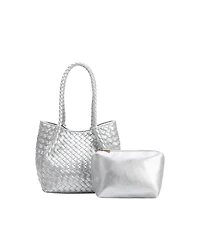 Melie Bianco Anahi Woven Medium Top Handle Bag