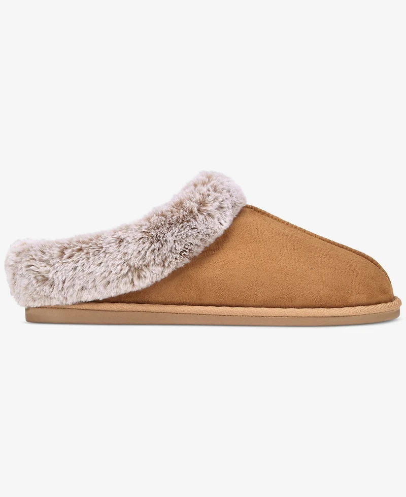 State of Day Women's Boxed Faux-Fur-Collar Clog Slippers, Macy's Exclusive