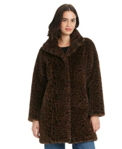 Jones New York Womens Collared Faux Fur Coat P Xs Xxl