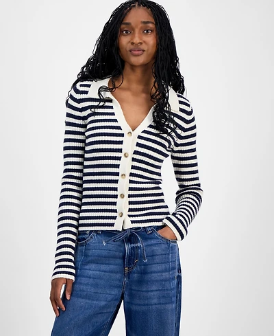 Lucky Brand Women's Striped Cardigan