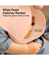 KeaBabies 2-Pack Silicone Bibs For Babies, Food Grade Silicone Baby Bibs for Eating, Feeding, Toddler Bibs, Boys, Girls