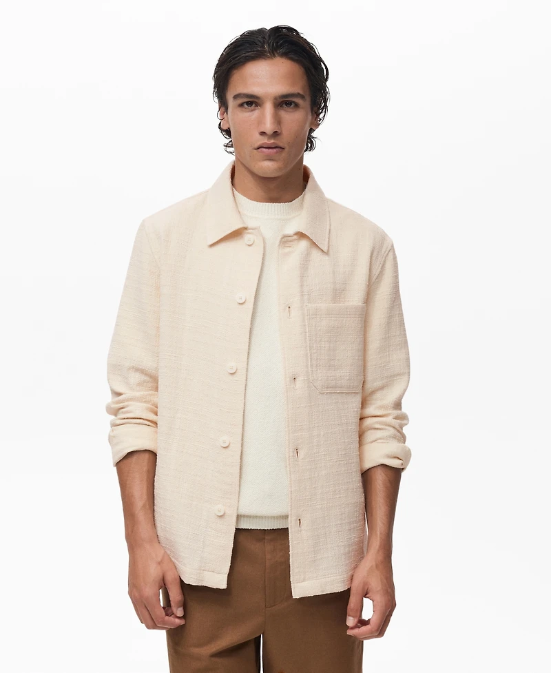 Mango Men's Structured Cotton Overshirt