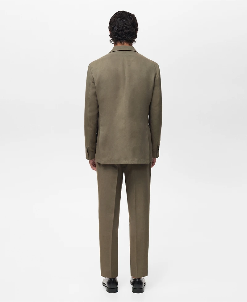 Mango Men's Linen Slim-Fit Double-Breasted Suit Blazer