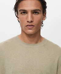 Mango Men's Linen Flowy Sweater