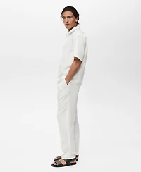 Mango Men's Lyocell Linen Regular-Fit Polo Shirt