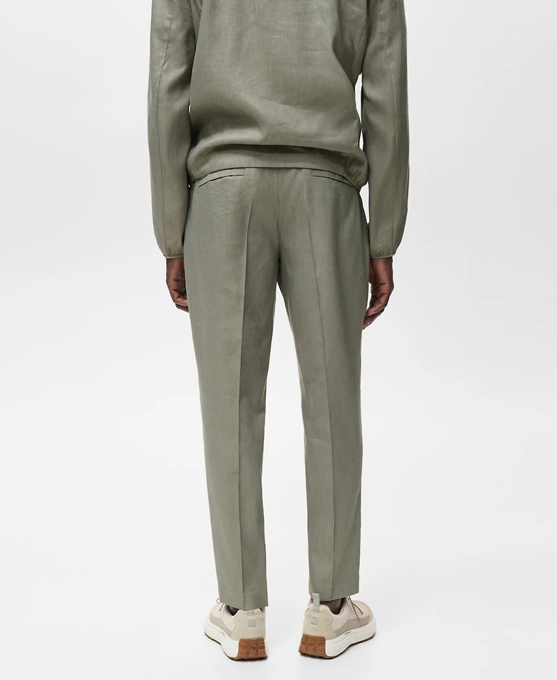 Mango Men's Pleated Linen Pants