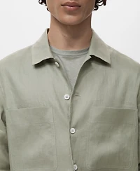 Mango Men's Linen Lightweight Overshirt