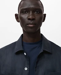 Mango Men's Linen Lightweight Overshirt