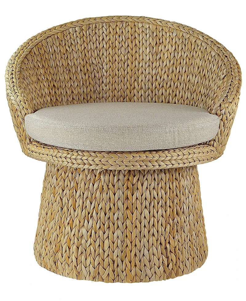 Gallerie Decor 28.5" Handwoven Banana Leaf 360° Swivel Base Indoor Accent Chair