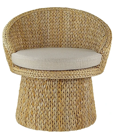 Gallerie Decor 28.5" Handwoven Banana Leaf 360° Swivel Base Indoor Accent Chair
