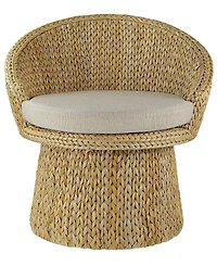 Gallerie Decor 28.5" Handwoven Banana Leaf 360° Swivel Base Indoor Accent Chair