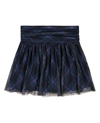 Clavin Klein Big Girls Plaid Power Mesh Skirt