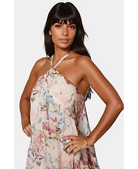Bebe Women's High Low Halter Dress