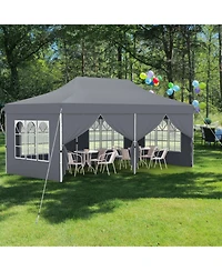 10 x 20 Feet Pop up Canopy with 6 Sidewalls Windows and Carrying Bag