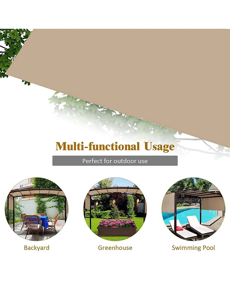 Outdoor Canopy Shade Cover with Copper Grommets & 4 Straps