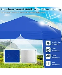 14 x 9.2 Feet Pop up Canopy Tent with 2 Convertible Sidewalls to Awning and Stakes