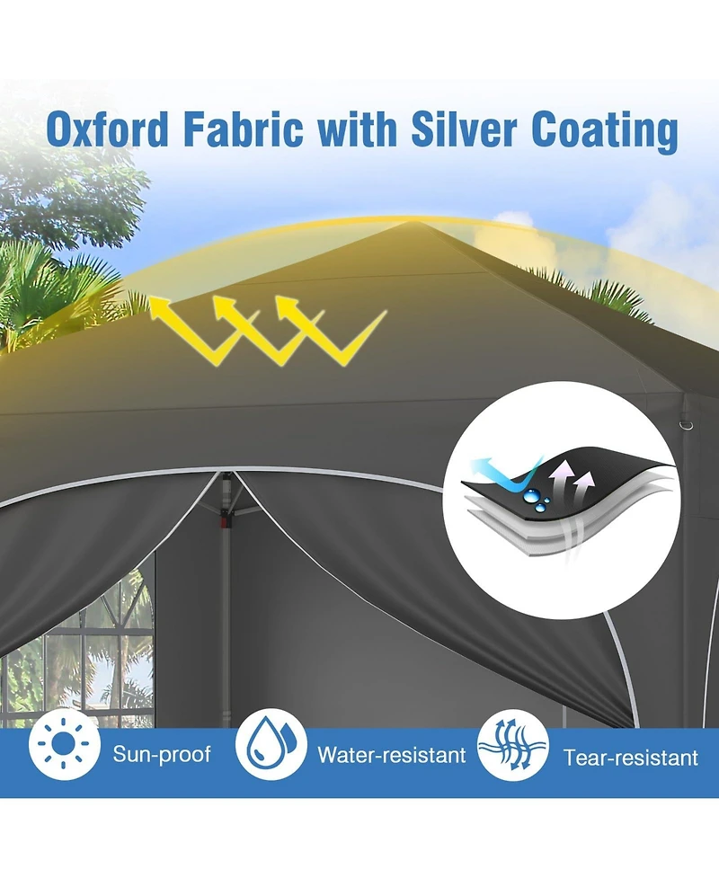 Mecale 10 X 10 Ft Pop up Canopy Tent with 4 Removable Sidewall