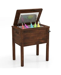 Wooden Patio Cooler with 3 Handles and Bottle Opener