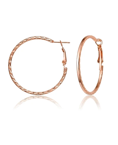 Rachel Glauber Textured Rope Round Hoop Earrings