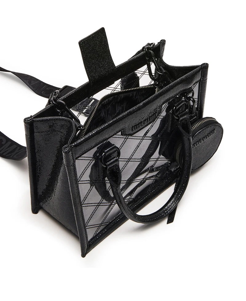 Steve Madden Celene Clear Box Tote with Denim
