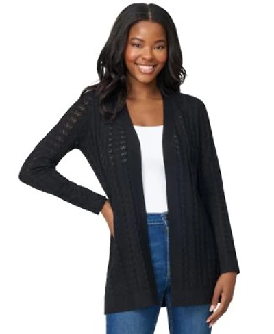 Melissa Paige Womens Pointelle Open Front Cardigan Xs 3x