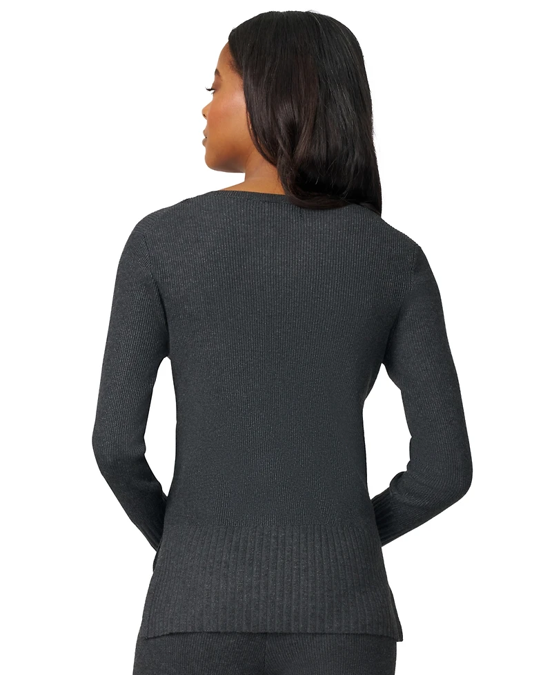 Melissa Paige Women's Ribbed-Knit V-Neck Tunic & Pant Sweater Set