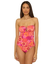 Becca Womens Copacabana Bandeau Tankini Top High Waist Bottoms