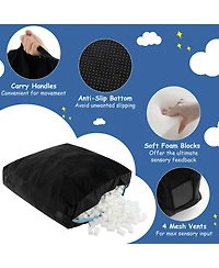 57 x Inch Crash Pad Sensory Mat with Foam Blocks and Washable Velvet Cover