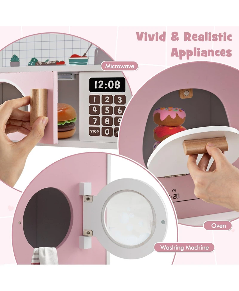 Wooden Kids Kitchen Playset with Coffee Maker for kids