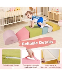 Mecale 6-Piece Baby Climbing Blocks with 30D High-Density Foam and Carrying Handles