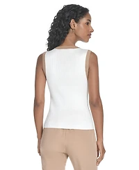 Tommy Hilfiger Women's Sleeveless Tipped Sweater