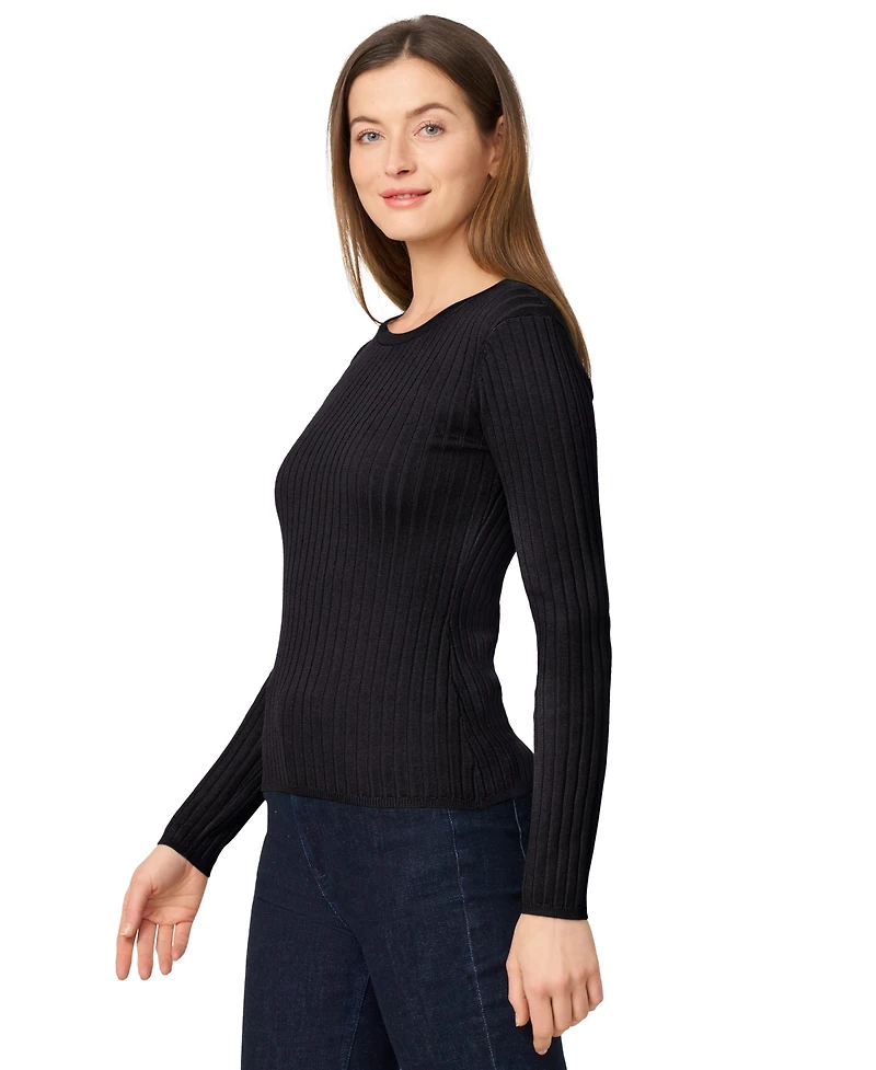 Melissa Paige Women's Crewneck Ribbed-Knit Sweater