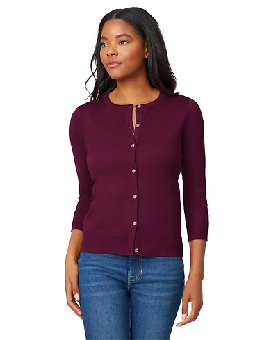 Melissa Paige Women's Crewneck Button-Front Cardigan