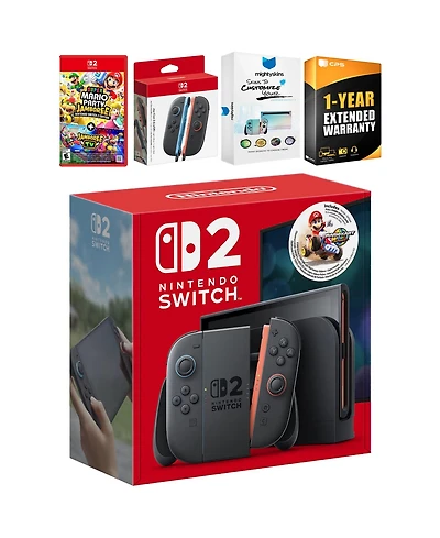 Nintendo Switch 2 + Mario Kart World Bundle with Super Mario Party Jamboree, Extra Joy-Cons